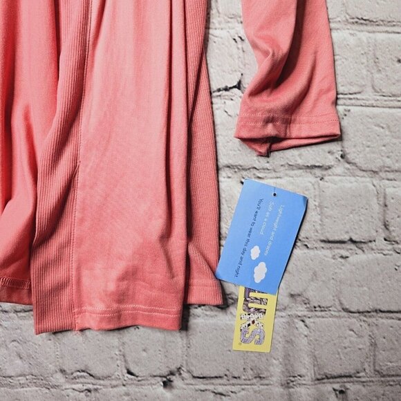 Muk Luks Coral Pink Soft Duster Cardigan Sweater NWT Size L - Picture 6 of 11